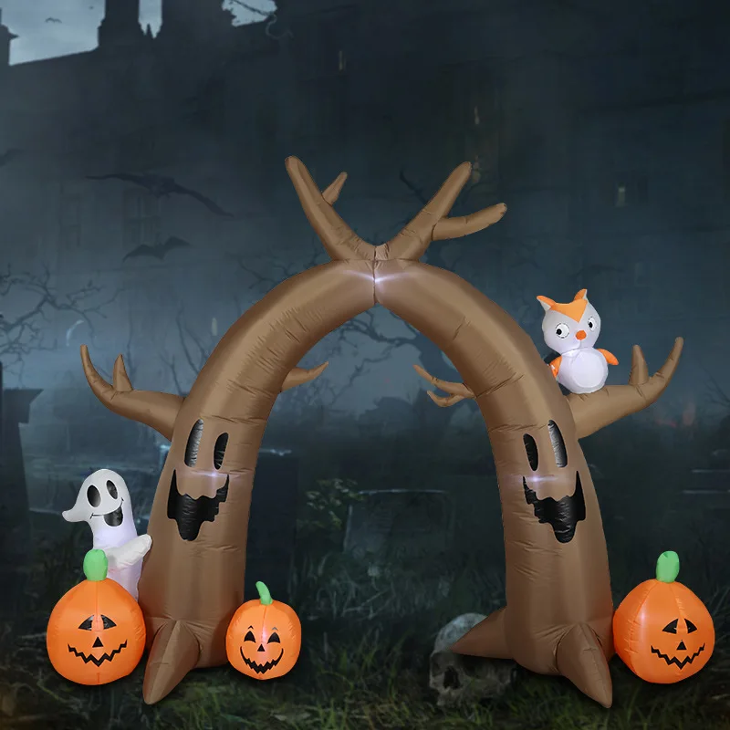 

Halloween Inflatable Ghost Pumpkin Ghost Tree Arch Airmold LED Glowing Owl Yard Decoration Horror Ornament