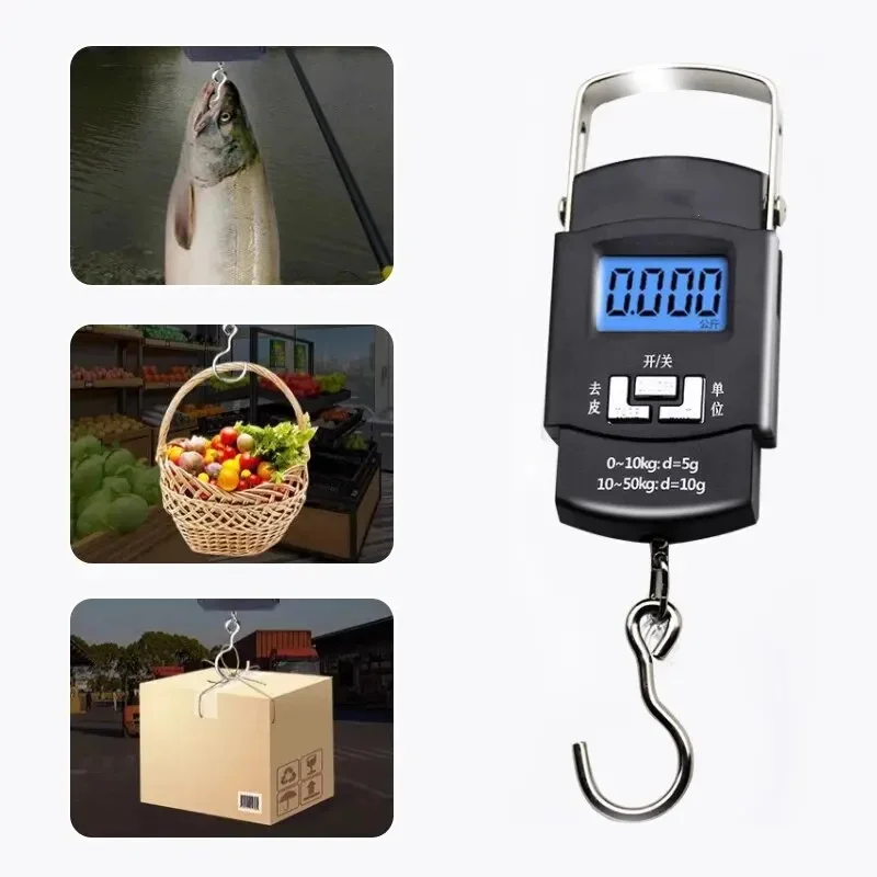 Electronic scale Portable Electronic Portable Luggage Scale LCD Digital Display Screen Express Delivery Scale Hook 50kg Scale