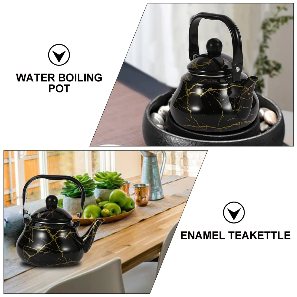 

Marble Pattern Enamel Water Pot Pear Shaped Kettle Stove Heating Household Decorative Kitchen Supplies Boiling Rust Resistant