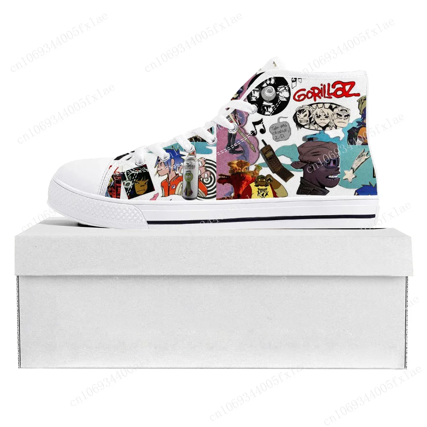 Gorillaz Band High Top High Quality Sneakers Mens Womens Teenager Canvas Customized Sneaker Casual Couple Shoes Custom Shoe
