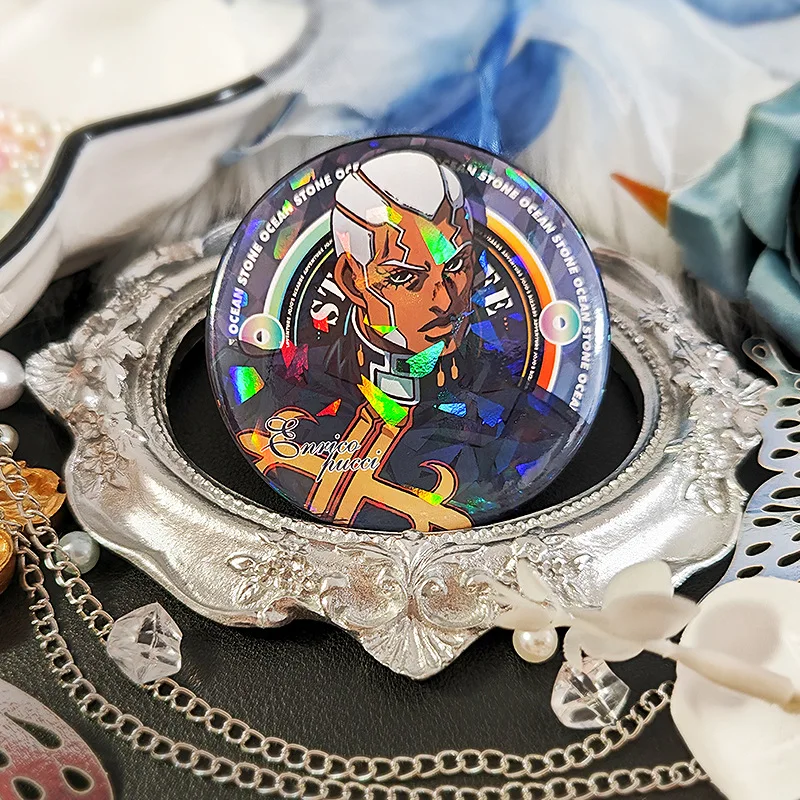 Anime JoJo Jonathan Joestar Kujō Jōtarō Jolyne Cujoh Joe Kid Cosplay Badge Pin SPTE Tinplate Brooch Accessories Prop
