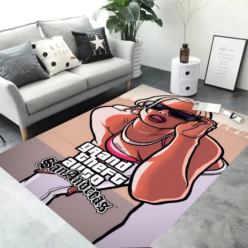 سجادة Grand Theft Auto San Andreas سجادة أرضية غير قابلة للانزلاق لغرفة النوم والحمام والمطبخ ديكور المنزل الداخلي والخارجي