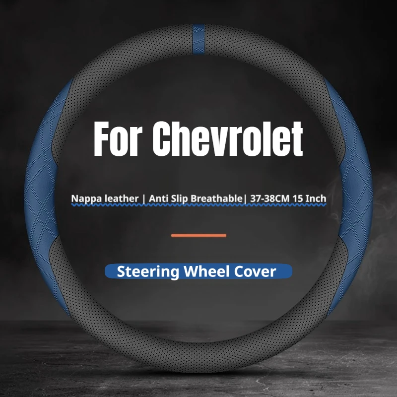 New Two‑Tone Color Car Steering Wheel Cover 15 Inch For Chevrolet Silverado Camaro Corvette Equinox Tahoe Malibu Accessories