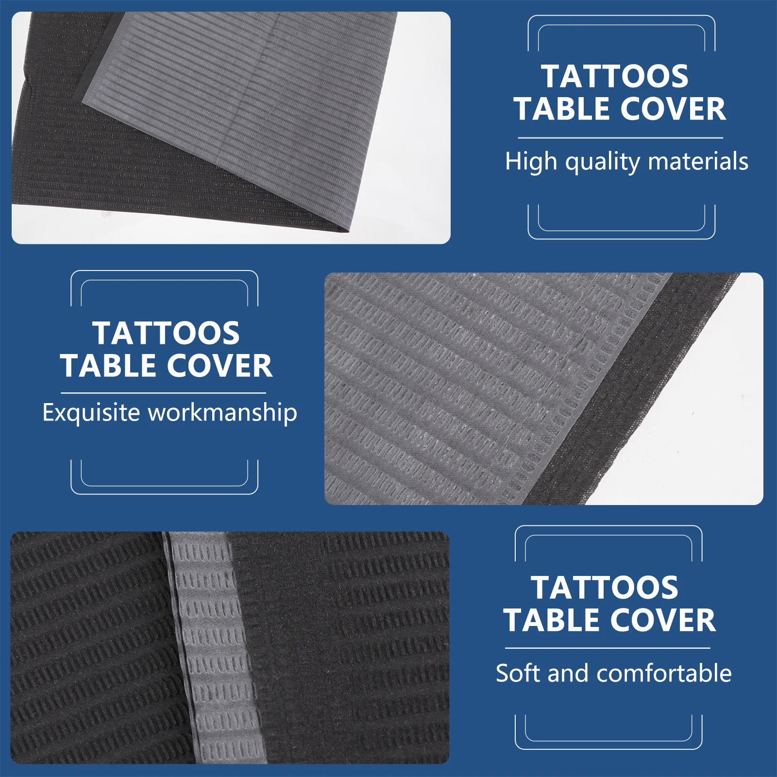 

125 шт. одноразовых водонепроницаемых салфеток для тату-стола, впитывающие, с нескользящей поверхностью, для однократного использования