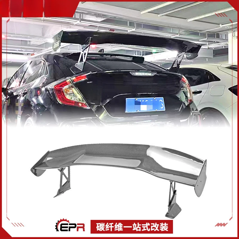 

SAAR For Honda 10th Gen Civic FK7 J's Racing Style Carbon Fiber GT Large Spoiler - Fixed Wing Modification Part