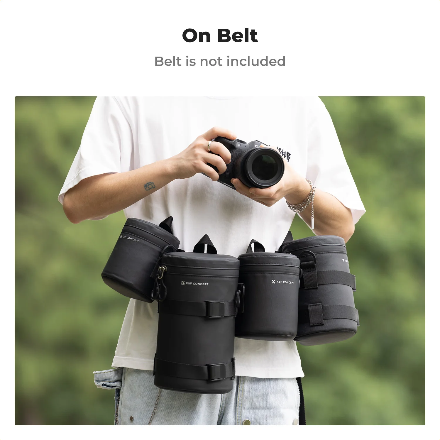 K&F CONCEPT Camera Lens Pouch Cases for Multiple Size 1-22cm Camera Lens Bags Waterproof Zipper Lens Protective Bag XL/L/M/S