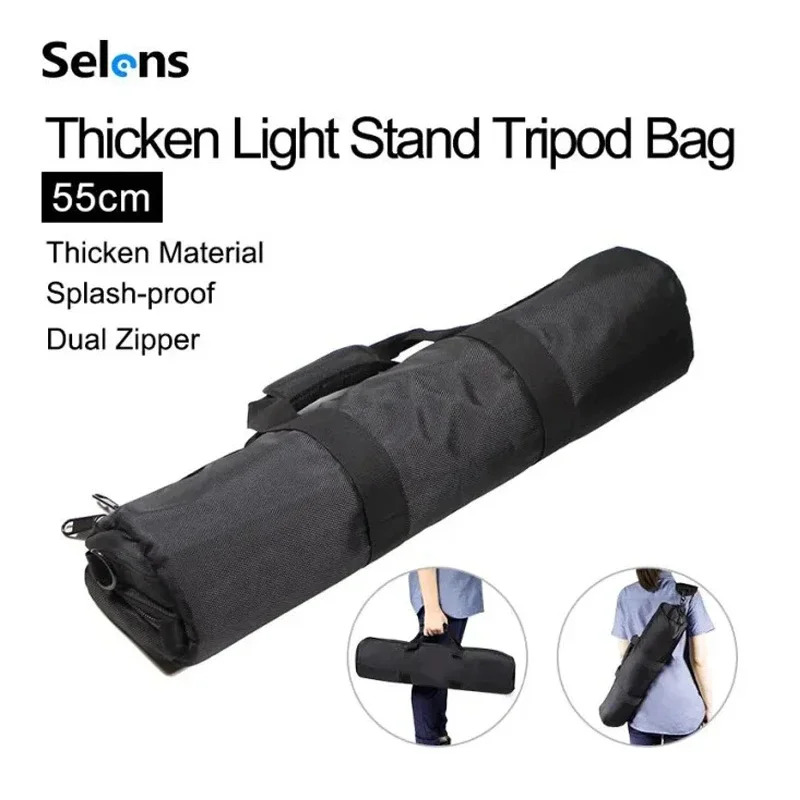 Selens Waterproof 55/65/75cm Light Stand Bag Photography Dual Zipper Nylon Carrying Case For Backdrop Tripod Monopod Camera