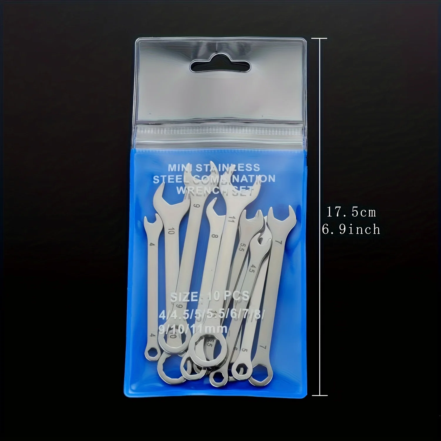 Mini-Doppelnutzungs-Schraubenschlüssel aus Chrom-Vanadium-Stahl 4mm-11mm – Detail 2