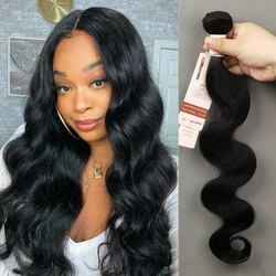 Body Wave Hair Extension Remy Human Hair Weave Bundles Natural Hair 50g/Pcs Human Hair Extensions Natural Black Color for Women