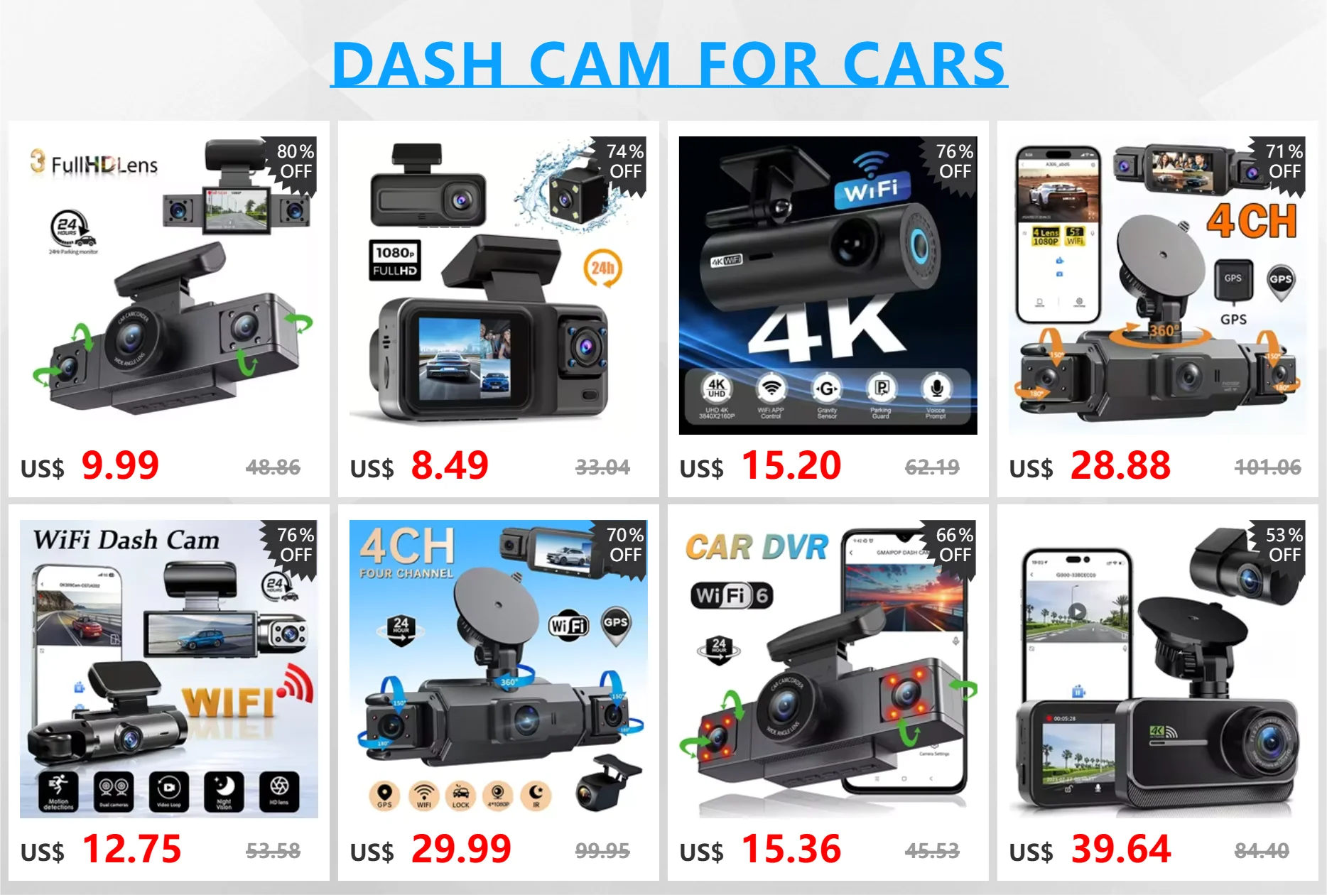 3-Kanal-Dashcam für Autos Blackbox-Kamera Auto-DVR 1080P Videorekorder Rückfahrkamera für Fahrzeuge Auto-DVR Auto-Zubehör – Detail 1