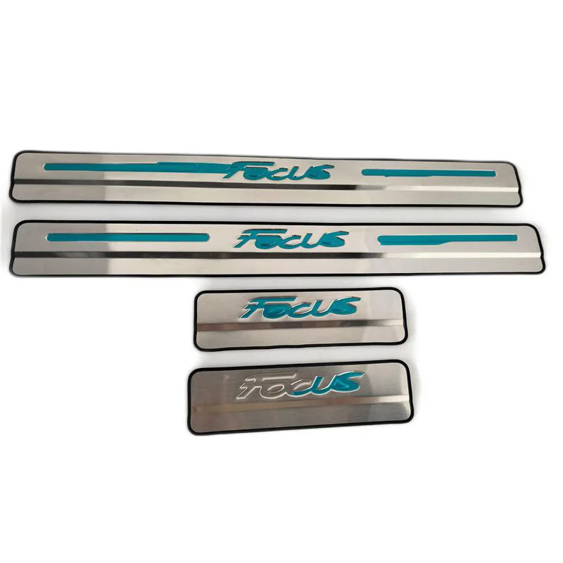 4PCS/SET Stainless Steel For 2012-2018 Ford Focus 3 MK3 Auto Car Door Sill Pedal Welcome Plate Scuff Cover