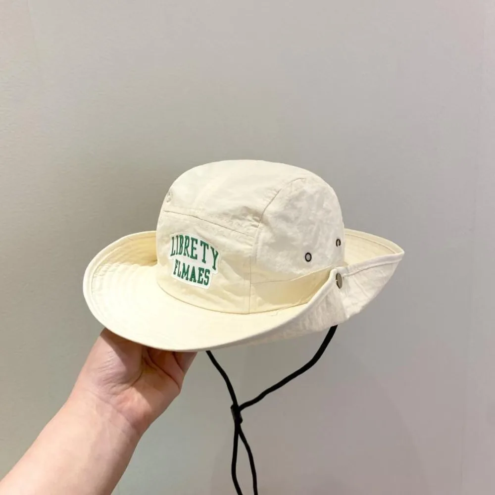

Korean Style Candy Color Bucket Hat Quick-dry Letter Embroidery Summer Sunhat Shading Hat Anti-UV Sun Hat