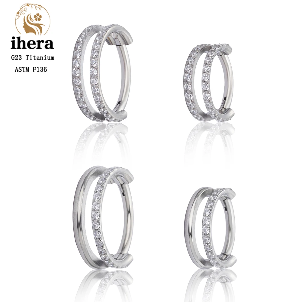 

ASTM F136 G23 Titanium Nose Piercing Ring 16G CZ Hinged Septum Clicker Earrings Ear Cartilage Tragus Helix Piercing Jewelry