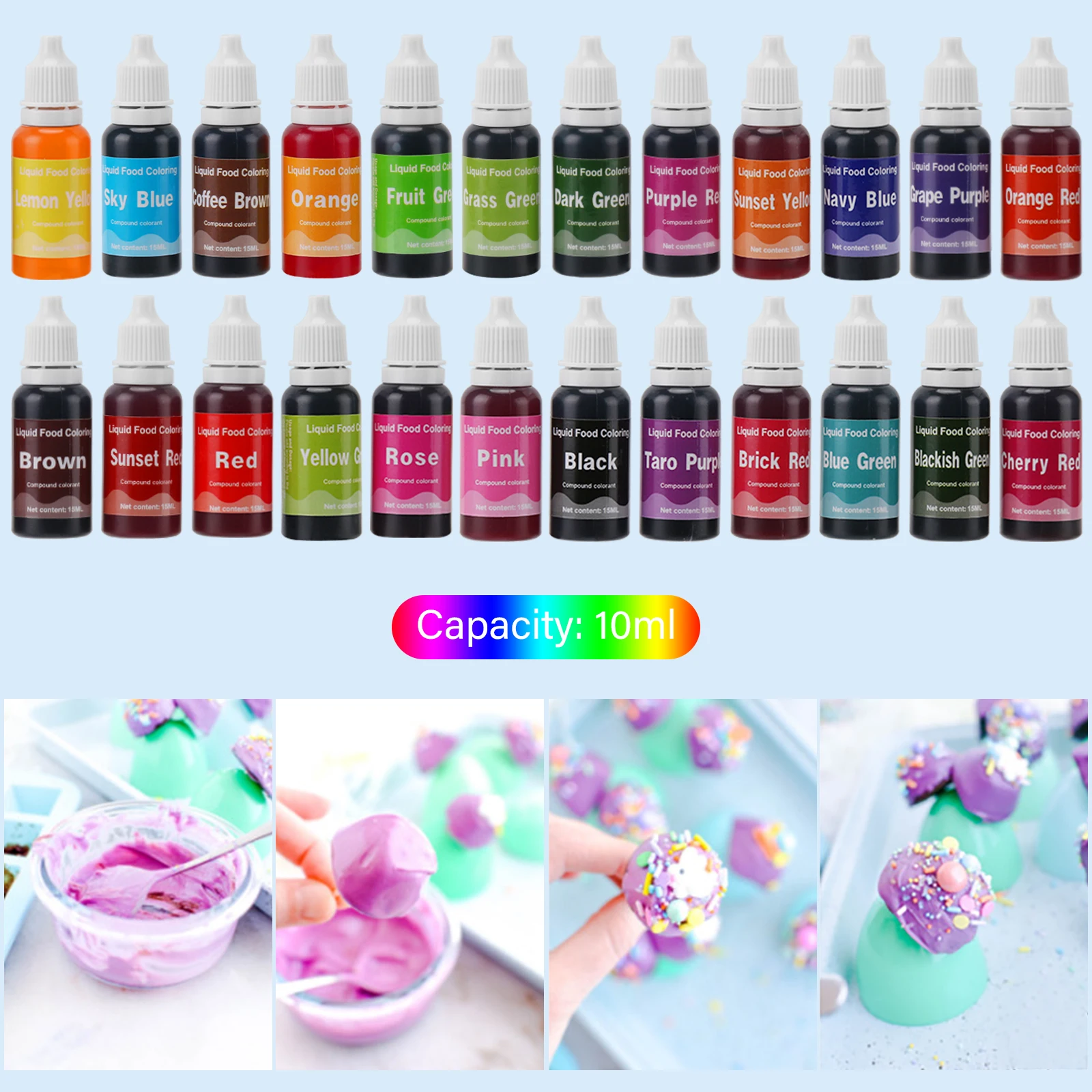 Food Coloring Compound Cake Pastry Cookies Sugar Fondant Cream Baking DIY Craft Pigment for Cake Decoration Tool Frosting Icing