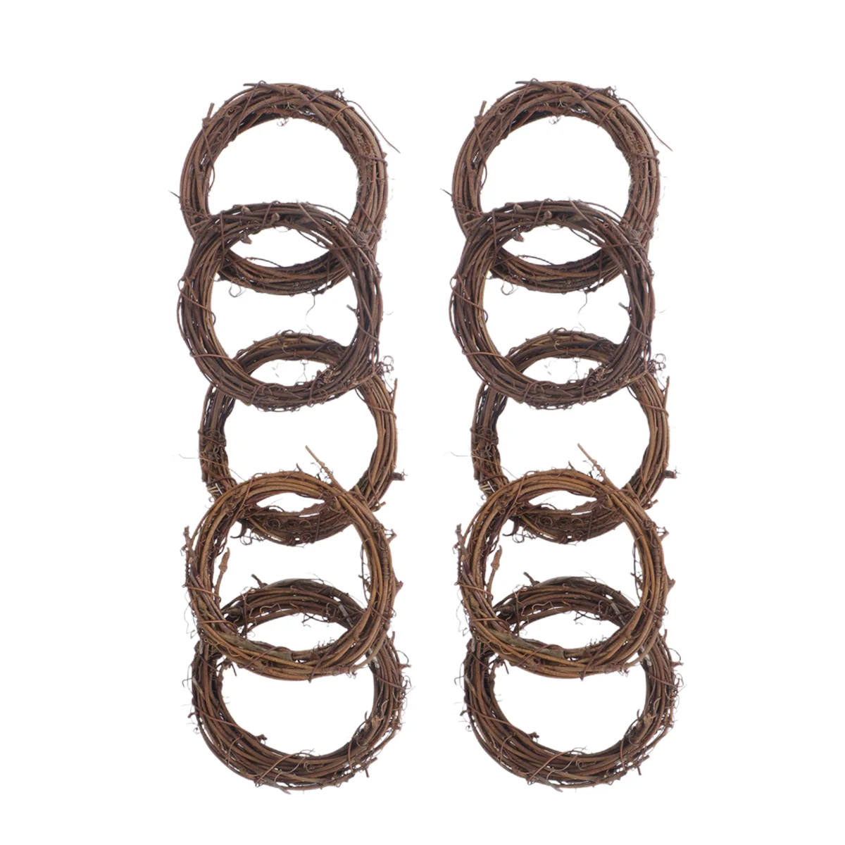 

10pcs Christmas Rattan Wreath Natural Grapevine Rustic Ring Wreath DIY Crafts Base For Christmas Wreath Door Hanger Garland