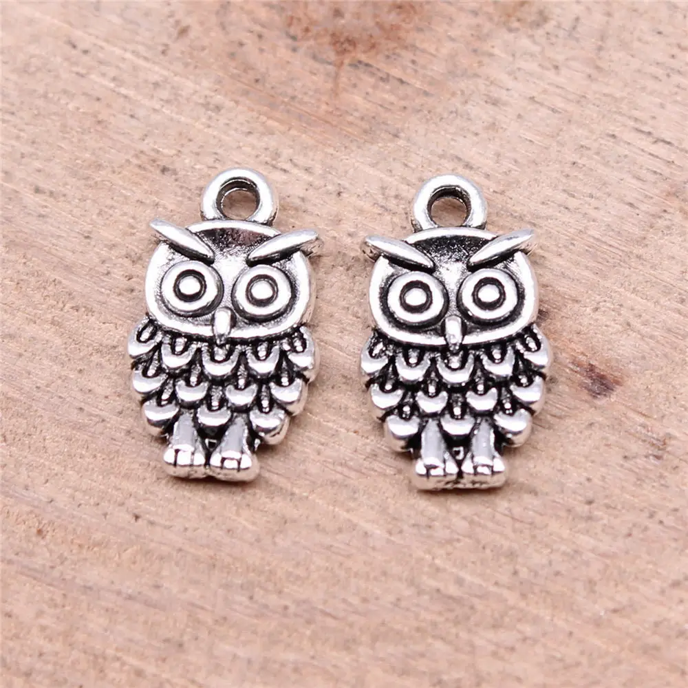 Accessories For Women Owl Charms Supplies For Jewelry 13x8mm 20pcs