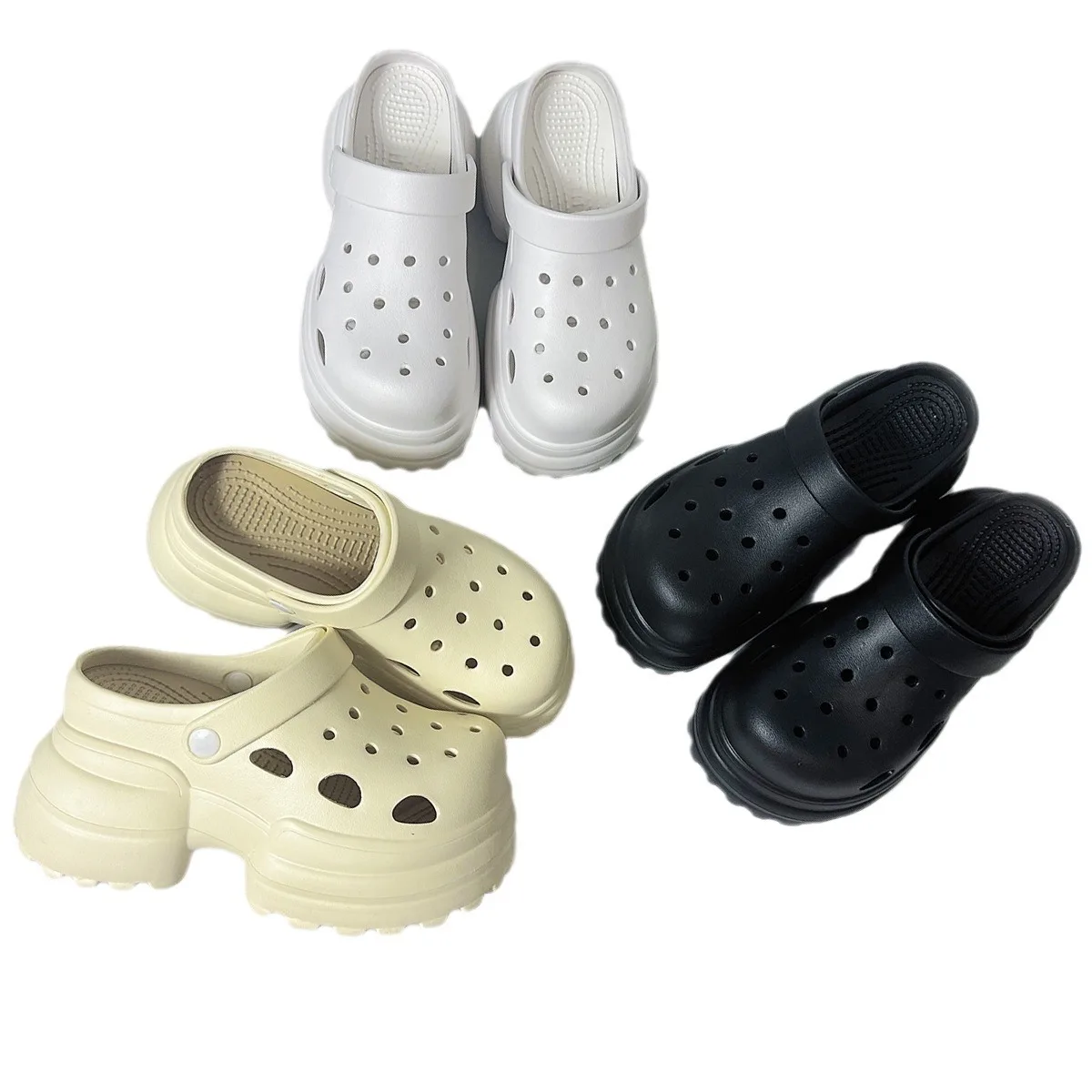 Women\'s Clogs 2025 New 10CM Anti-slip Sandals Thick Bottom EVA Slippers Beach Shoes Outdoor Comfort Height Increasing Shoes