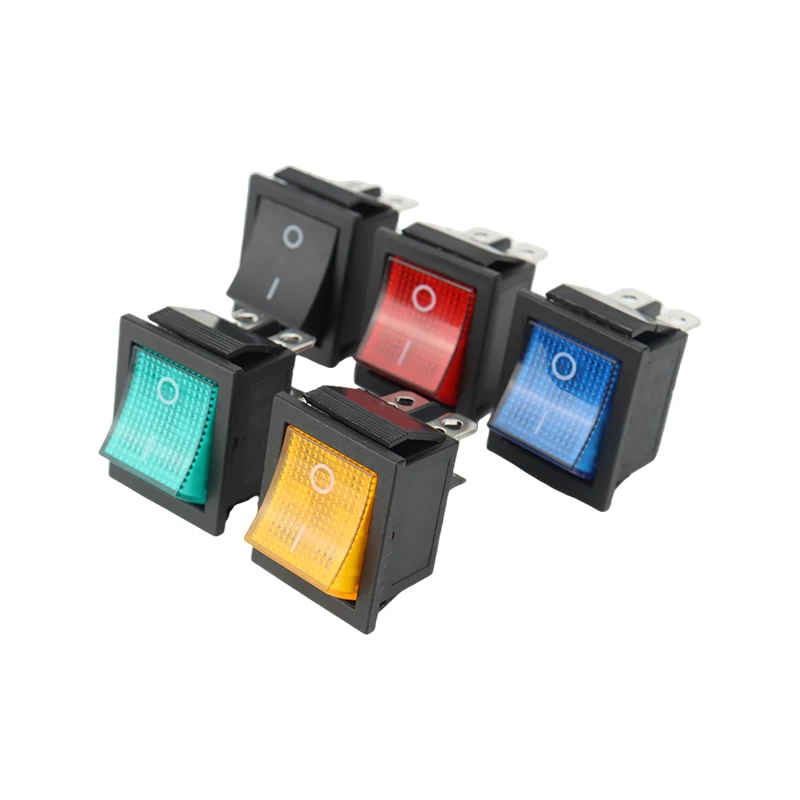 KCD4 Rocker Switch Power Switch 2 Position/ 3 Position 6 Pins Electrical Equipment with Light Switch 16A 250VAC/ 20A 125VAC 1PCS
