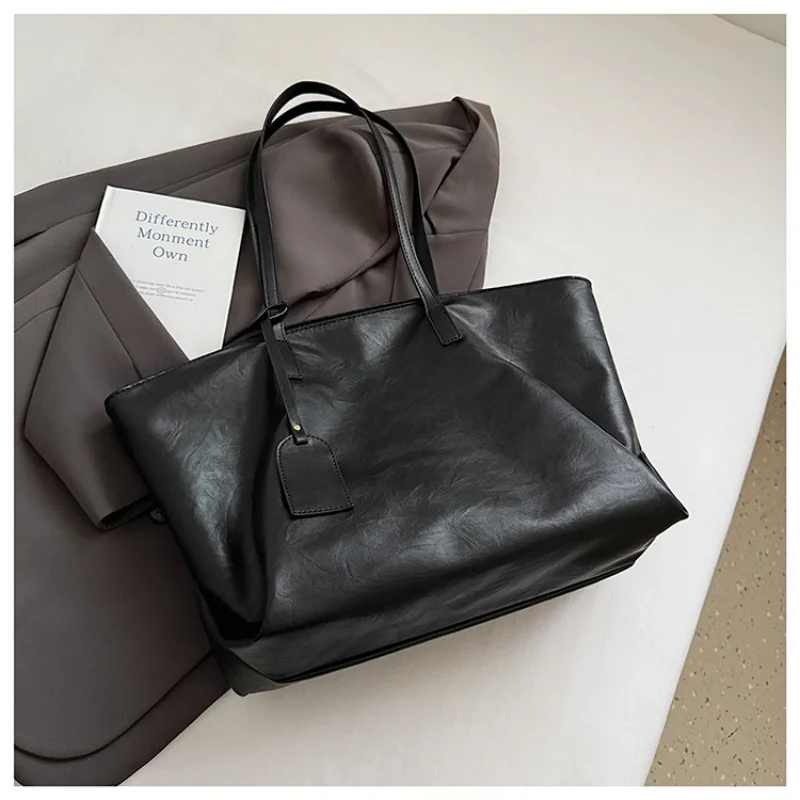 

Роскошная женская сумка на плечо из мягкой кожи, большая вместительная квадратная модная сумка-тоут, корейская модная сумка для покупок, сумки для подмышек