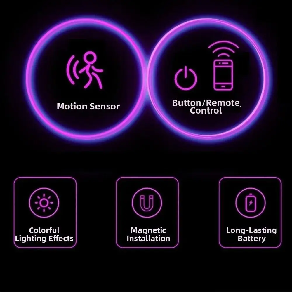 

RGB Ambient Light Wireless Wall Lamp Motion Sensor Dimmable Control RGB Gradient Lamp Remote Control USB Rechargeable