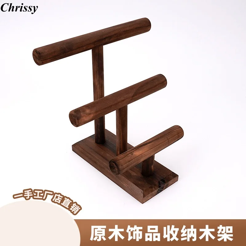 

Wooden Jewelry Display Rack Three-layer Bracelet Stand Window Jewelry Display Rack Jewelry Solid Wood Finishing Rack