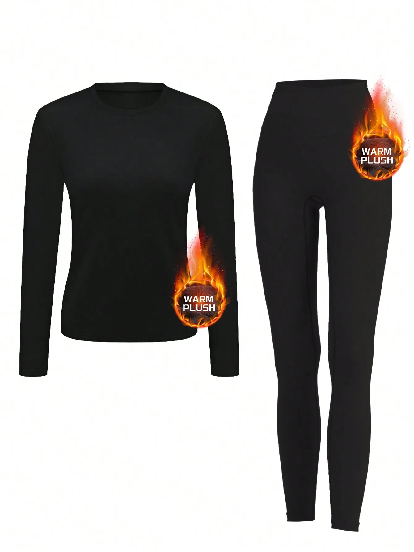 

Women's Warm Fleece Thermal Underwear Set - Long Sleeve Top & Pants for Ski, Yoga, Outdoor