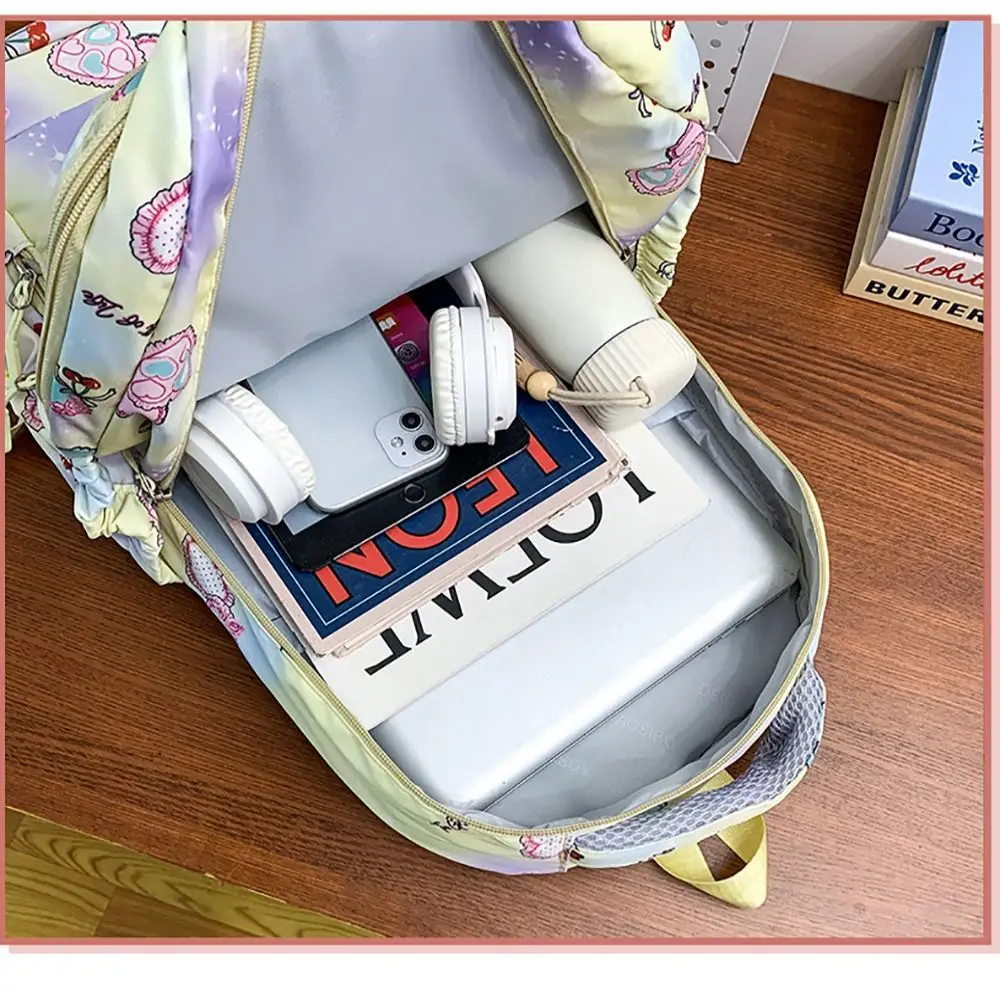 Multicolor 3-in-1 School Bag Large Capacity Nylon Crossbody Bag Multi-Function Easy Carry Backpack Set Primary School Student