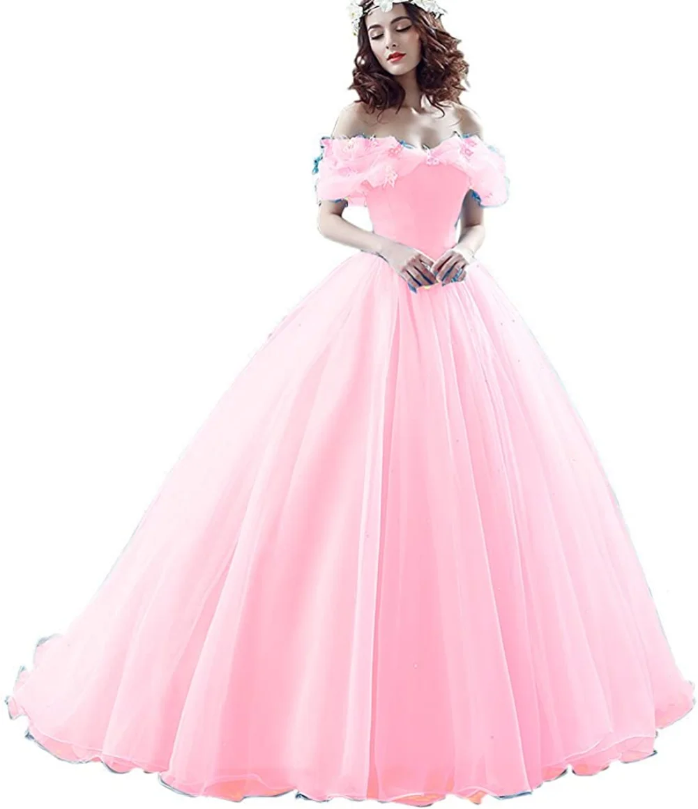 Charmingbridal-vestido de baile de graduación, traje de Cosplay de la princesa Cenicienta, hombros descubiertos, Organza, quinceañera