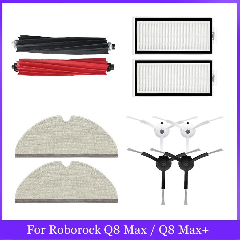 For Roborock Q8 Max / Q8 Max+ Robot Vacuum Cleaner Parts   Roller Brush Mop Cloth Hepa Filter Dust Bags Side Brush Accessories