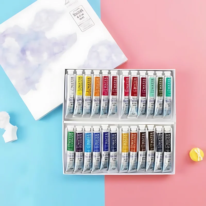 Imagem -06 - Marley Watercolor Paint For Artist Aquarela Tube Art Supplies Painting Tool Grupo 12 18 24 Cores ml