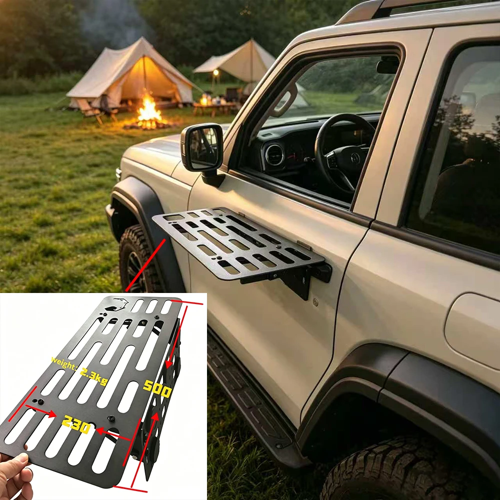 Car Accessories For Camping - Meja Samping Mobil Lipat yang Dipasang