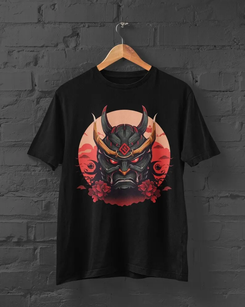 

Samurai Mask T-Shirt - Anime Harajuku Samurai