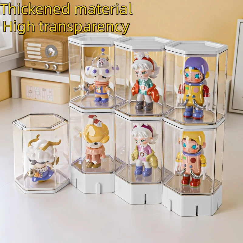 Clear Hexagonal Display Box for Blind Box Stackable Dustproof Action Figure Storage Case Desktop Showcase for Lego Toy - view 3