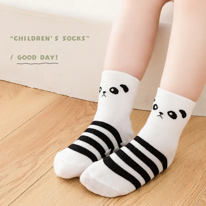 IYEAL 5Pairs/Lot Cotton Baby Anti-slip Socks For Boys Girls  Floor Kids Toddler Sock With Rubber Grips Socken For 0-5Years