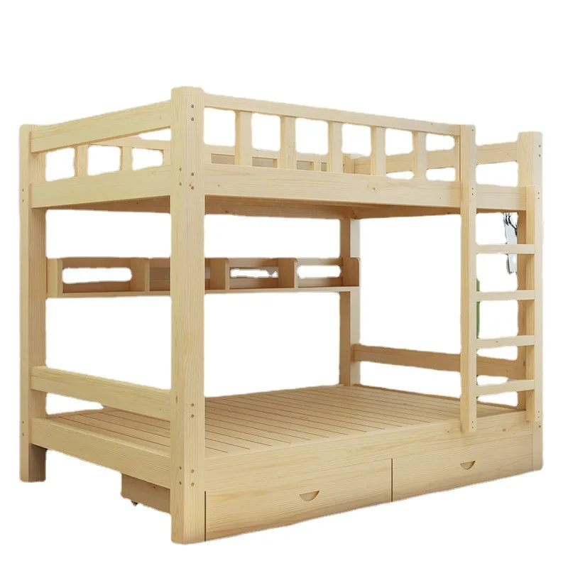 

Solid wood, bunk, student, dormitory bed, pine, modern, simple, high and low double