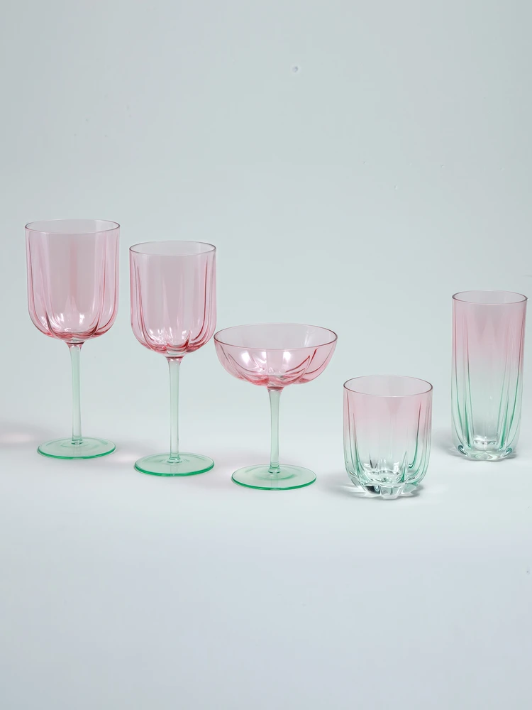 

Tulip Glass Cup Wine Glass Dessert Glass Ins Style Gradient Tall Footed Glass Cup Red Wine Glass Handmade Lead-Free Crystal G...