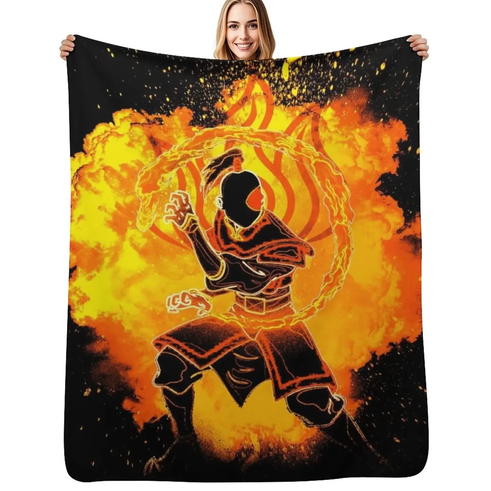 

Soul of the Firebender Throw Blanket For Sofa Thin Flannel Fabric Flannel Thin Blanket