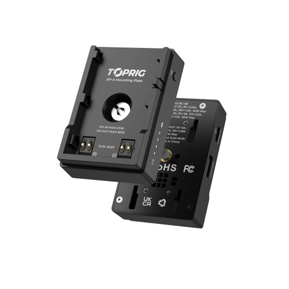Accsoon TOPRIG BP-A Battery Plate 30W PD USB-A Output Fast Charging, Compatible with Sony,Panasonic,Canon ,Fujifilm Camera