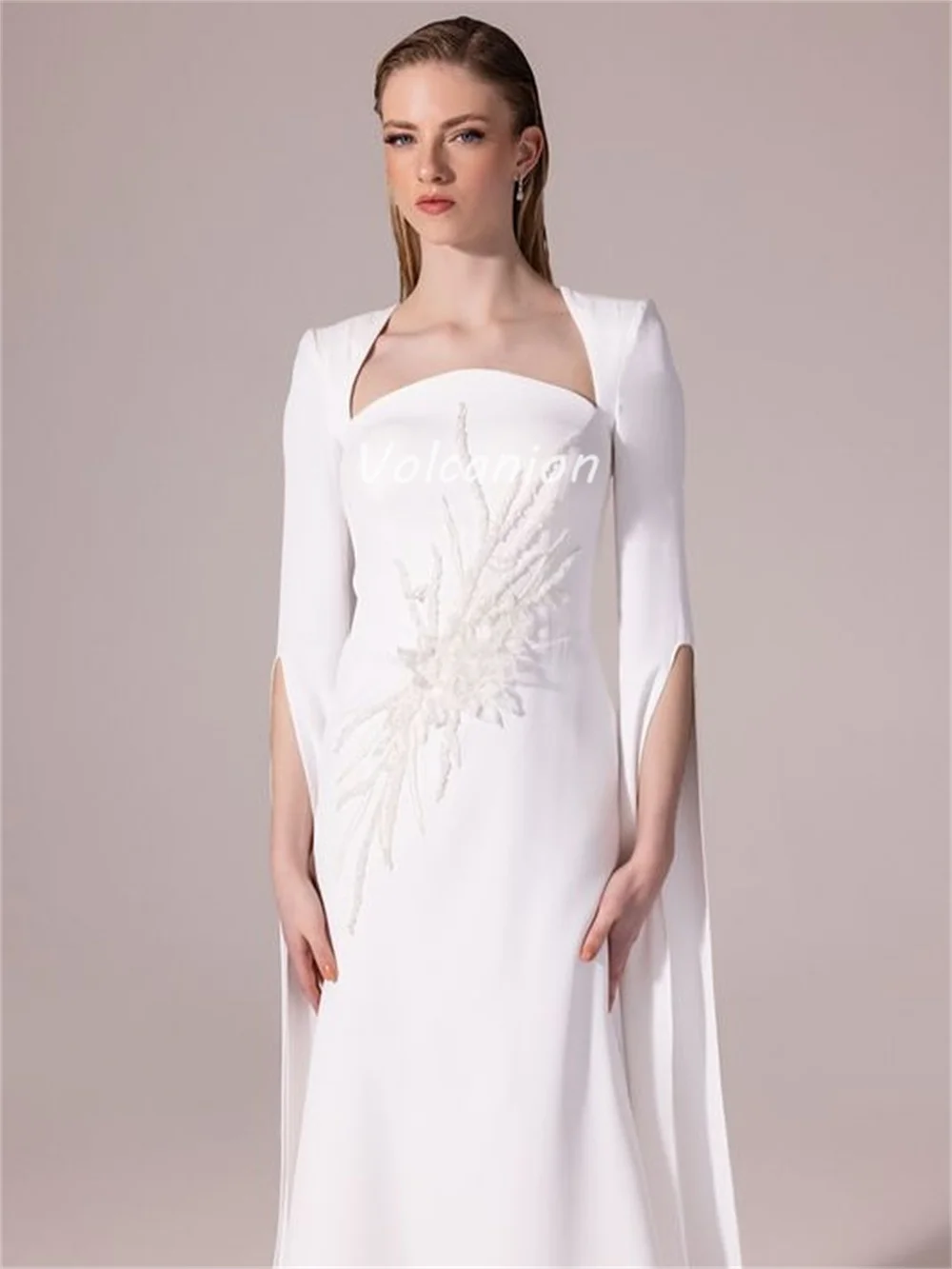 Customized Modern Style Sexy Jersey Ribbon Beading Ruched Mermaid Square Neck Long Dresses Bespoke Occasion Dresses High Quality