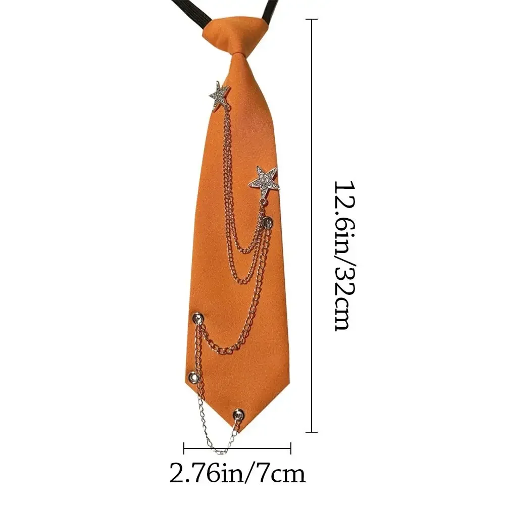 Corbata JK preatada a la moda, corbata Punk JK Preppy con cadena de estrella, uniforme ajustable, camisa, corbata, uniforme escolar