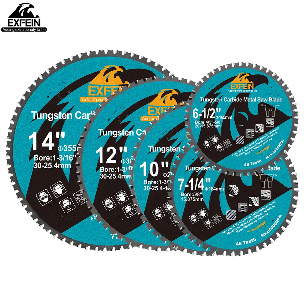 1pc Dia165-355mm Cutting Disc Alloy Saw Blade for Stainless Steel Timber Sheet Metal Saw Blade Metal Cut  Carbide FTG Teeth