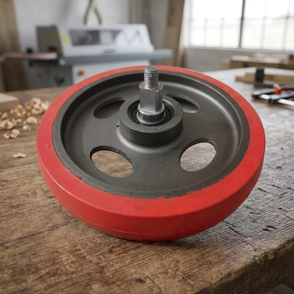 Replacement Feed Roller with Bearing Support Drive Shaft and Rubber Metal Construction for Round Rod Sanding Machines