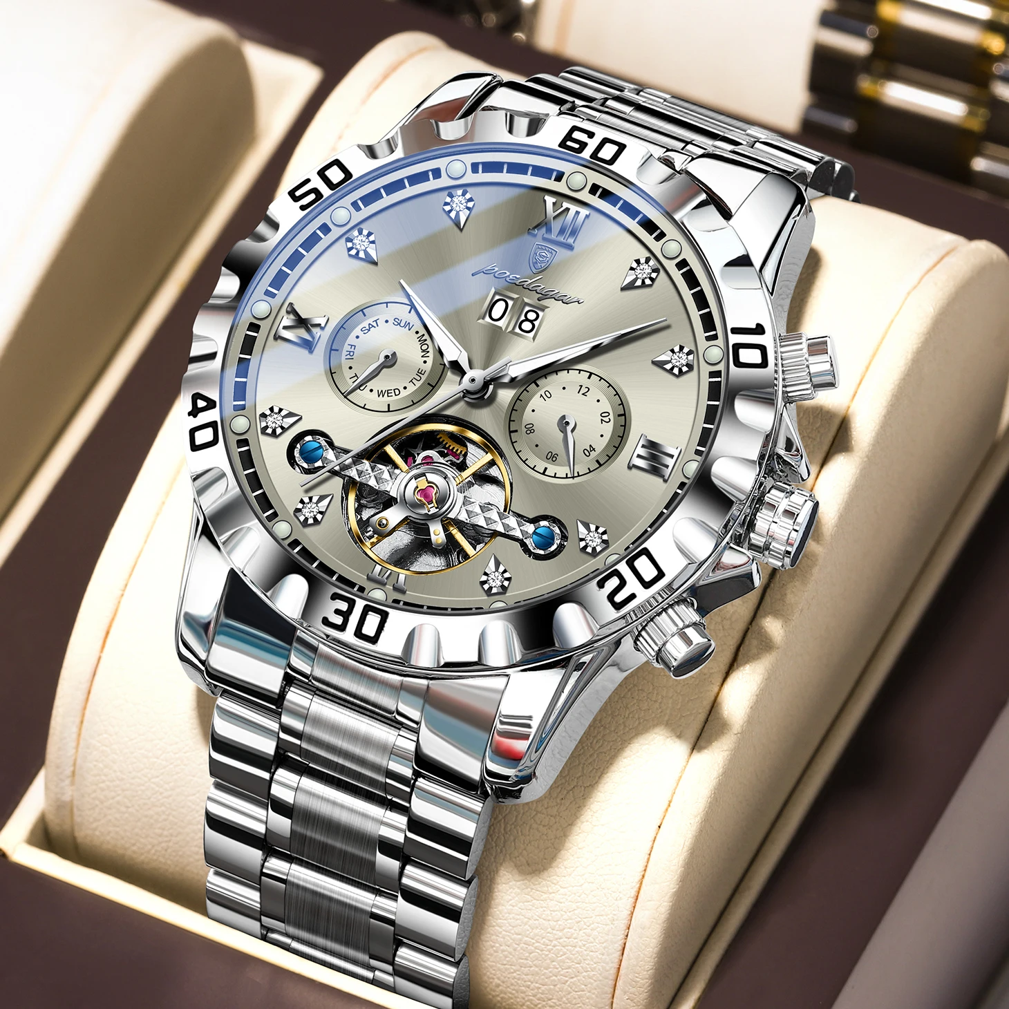 Rolex Watch Daytona - POEDAGAR Top Fashion Automatic Men Watch
