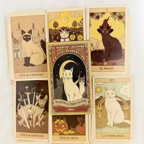 EL TAROT DE LOS GATOS Spanish Version 78 Oracle Deck Cats Rule Earth Tarot Cards Divination Games Cards for Cat Lovers