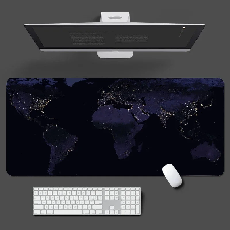 Business Mouse Pad World Map Desk mat Anti-Slip Gamer Large Size 400x900 Mousepads Computer Notebook Gaming Accessories