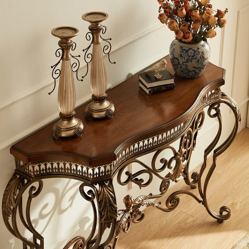 European Style Console Tables High-End Design Semi-Circular Hallway Table Home Entrance Консоль В Прихожую Living Room Furniture view 4