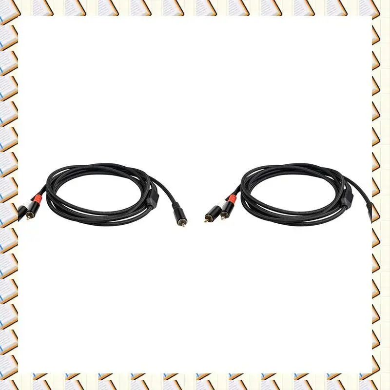 A14M 2X RCA Y Adapter Cable Subwoofer Y Cable 1X RCA To 2X RAC Audio Cable 1 Rca To 2 Rca Power Amplifier Audio Cable,2 Meter