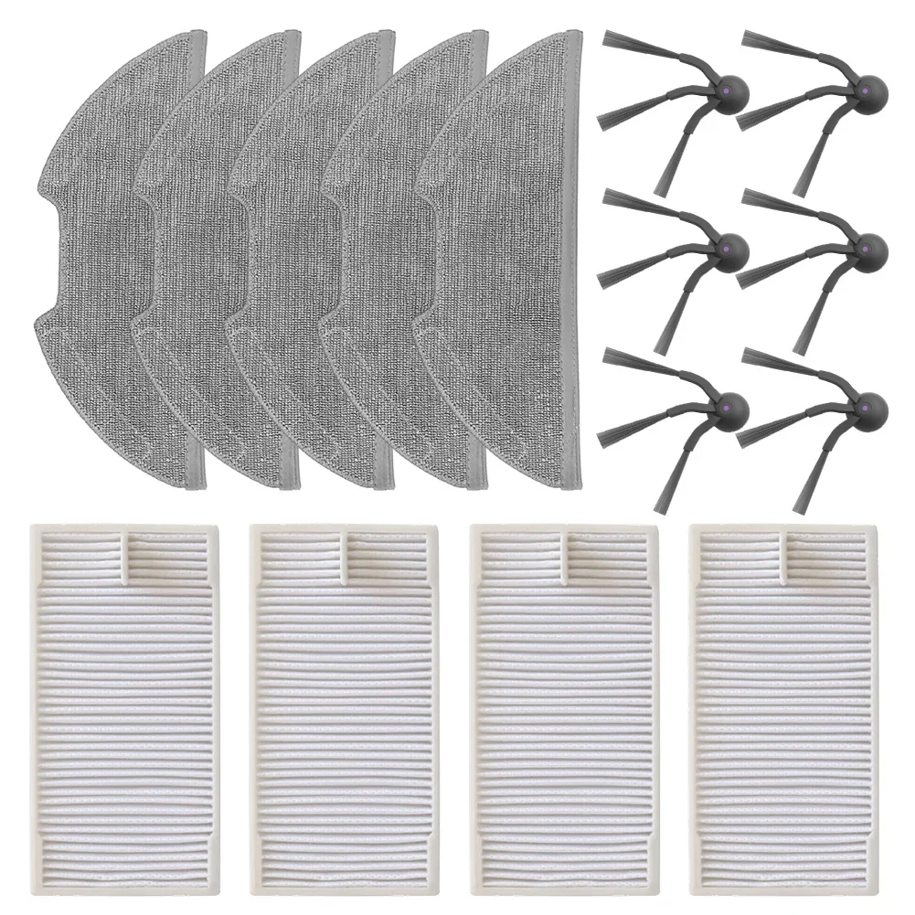 4 Filters 5 Mop Cloths 6 Side Brushes For Eureka E20 For Evo Plus Robot Vacuum Cleaner For Deep Floor Cleaning Accessories