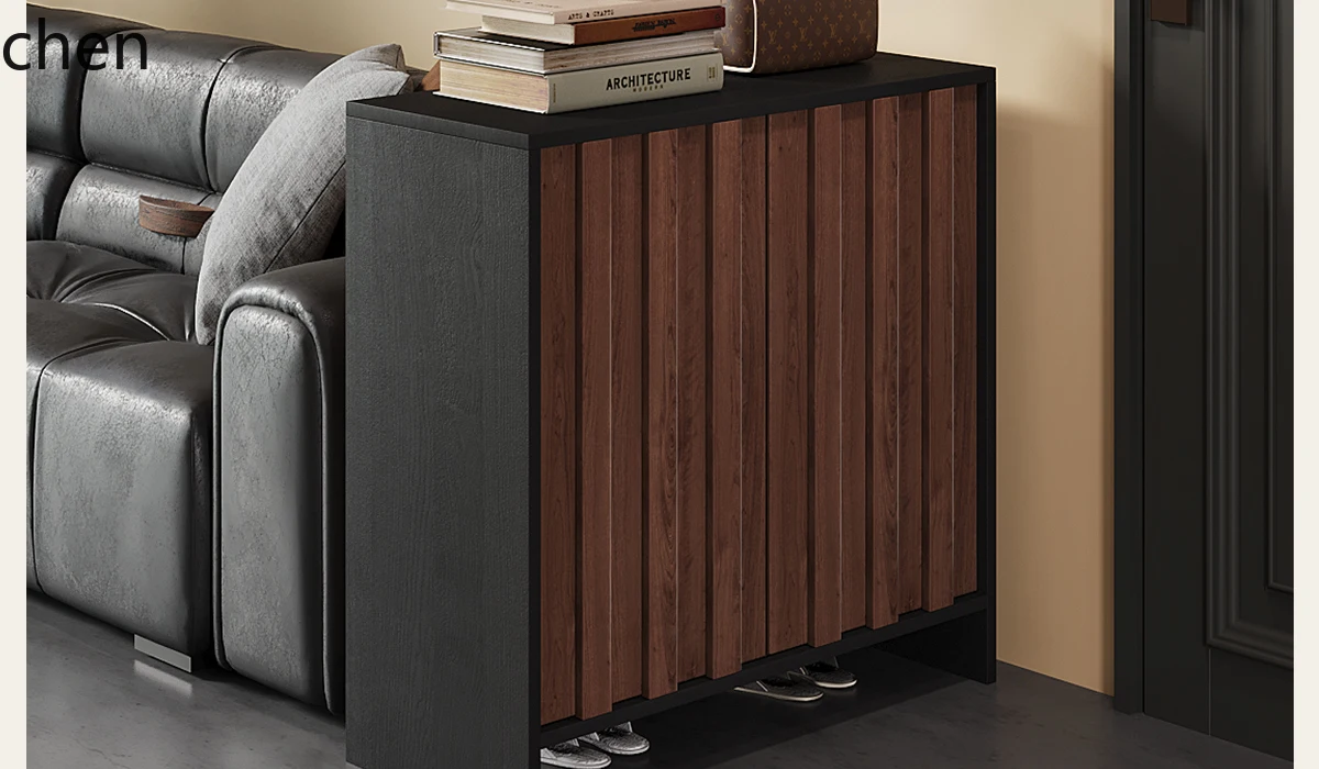 LXC Solid Wood Entryway Shoe Cabinet Home Doorway Entrance Cabinet Integrated Storage Layered Shoe Rack Storage Cabinet