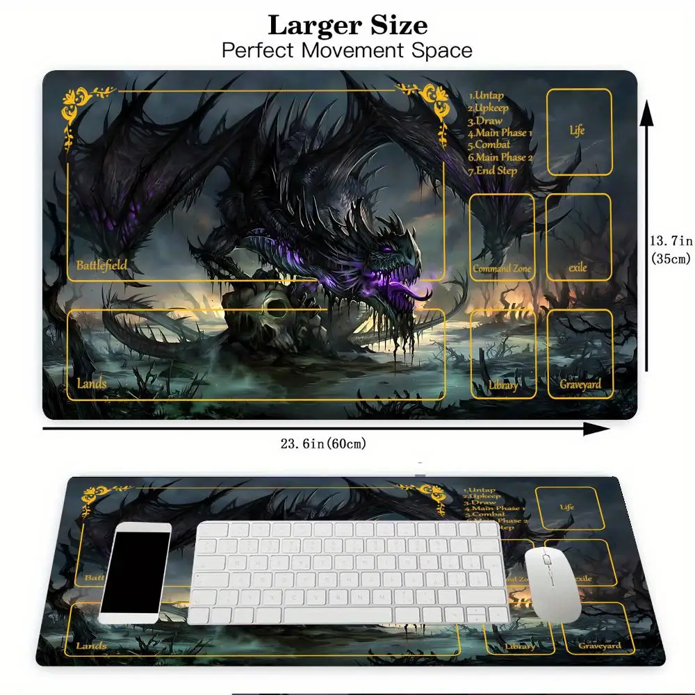 

Gamming Playmat MTG playmat Dragon Mouse mat anti-slip Durable Stitched Edge 35X60CM Desk Mat tapete magic mtg